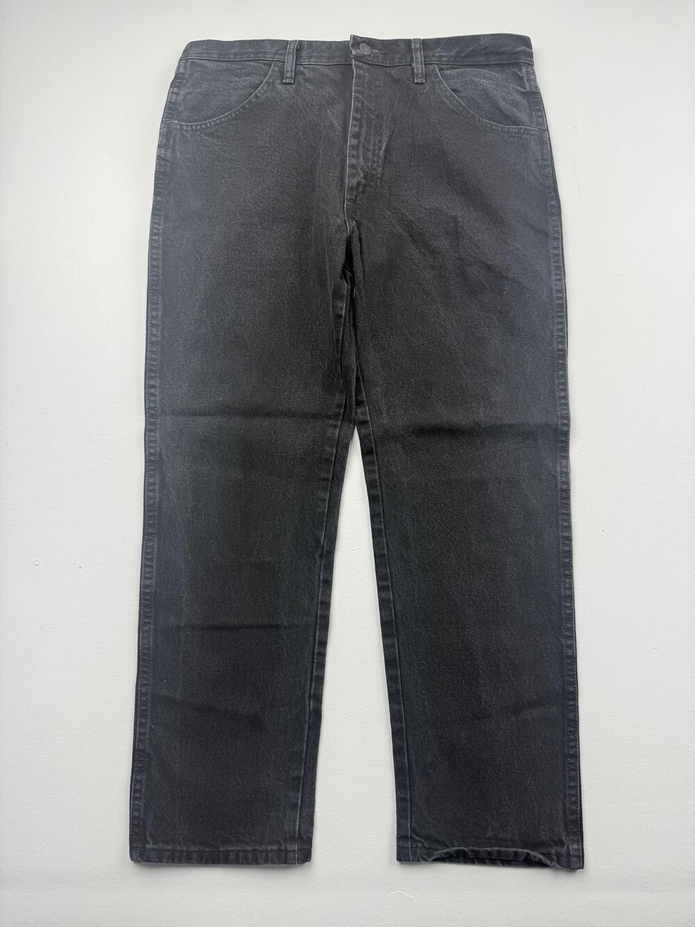 Rustler Jeans Mens 36x29 Gray Charcoal Wash Denim Regular Straight Casual